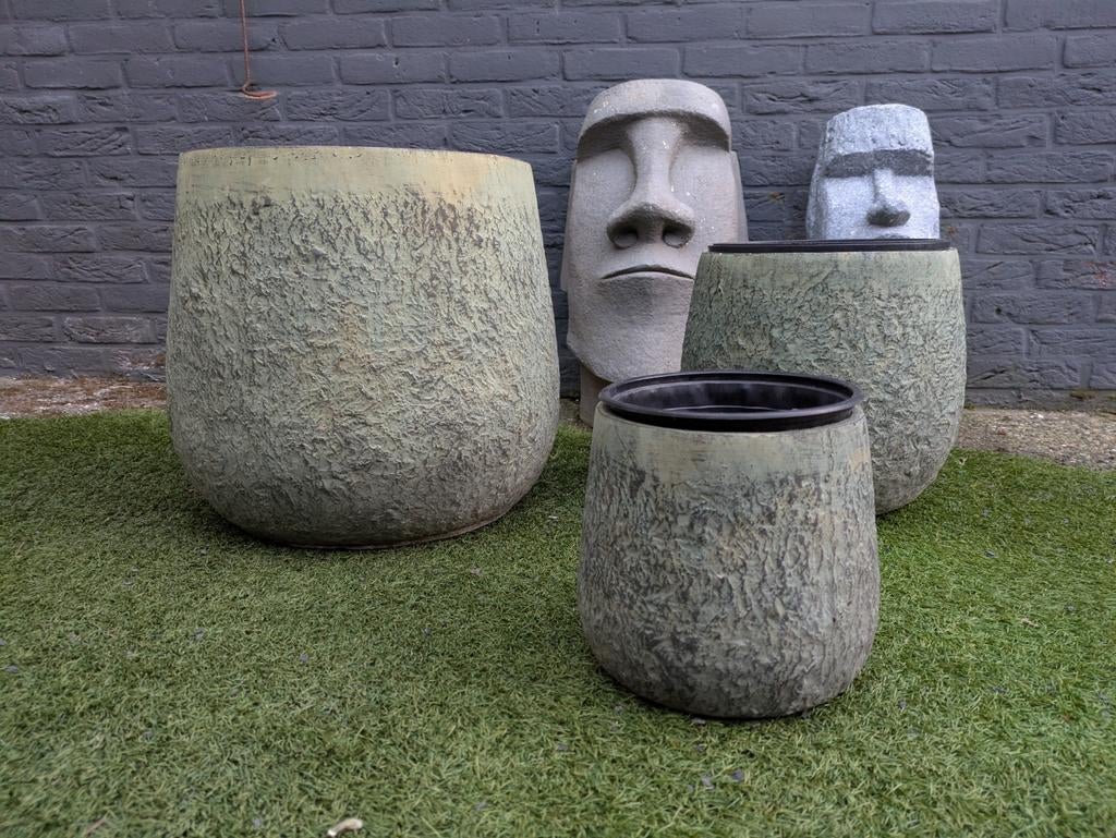 Grote bloempotten voor buiten, Tuin en Terras, Bloempotten, Rond, Minder dan 40 cm, Aardewerk, Ophalen