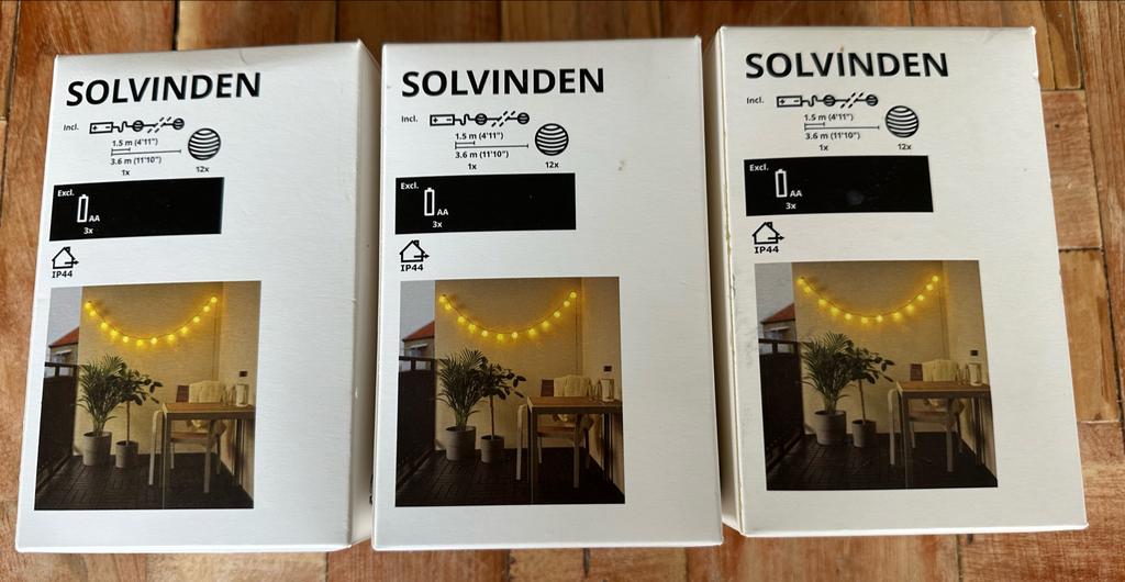 IKEA SOLVINDEN lichtslinger, 3 stuks, Ophalen of Verzenden, Nieuw