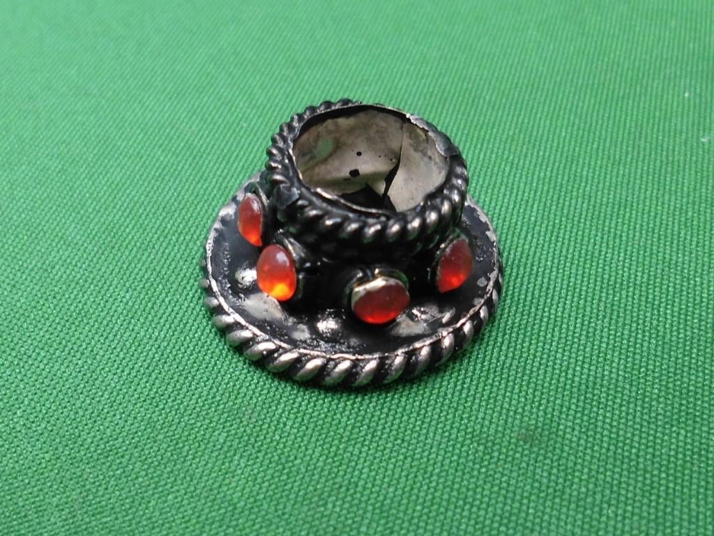 Zilverkleurig Mendak Keris Java Rode Stenen Krissen MDR01, Antiek en Kunst, Kunst | Niet-Westerse kunst, Verzenden