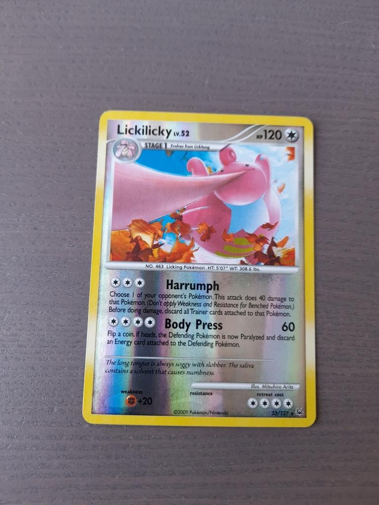 2009 platinum 33/127 lickilicky reverse, Ophalen of Verzenden, Zo goed als nieuw, Losse kaart, Foil