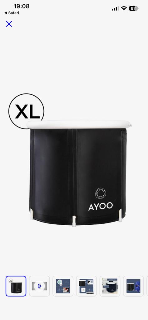 Ayoo zitbad/ijsbad 180 liter zwart nieuw in doos., Tuin en Terras, Zwembaden, Minder dan 80 cm, Opblaaszwembad, Ophalen of Verzenden