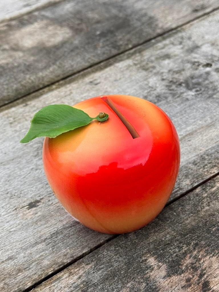 Franse appel spaarpot, Verzamelen, Spaarpotten, Ophalen of Verzenden, Metaal of Blik, Overige thema's
