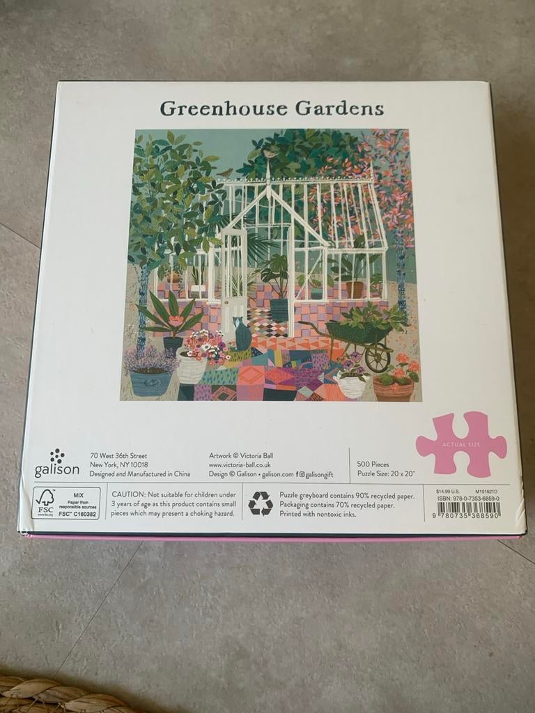 Greenhouse Garden Legpuzzel 500 Stukjes, Ophalen of Verzenden, 500 t/m 1500 stukjes, Zo goed als nieuw, Legpuzzel