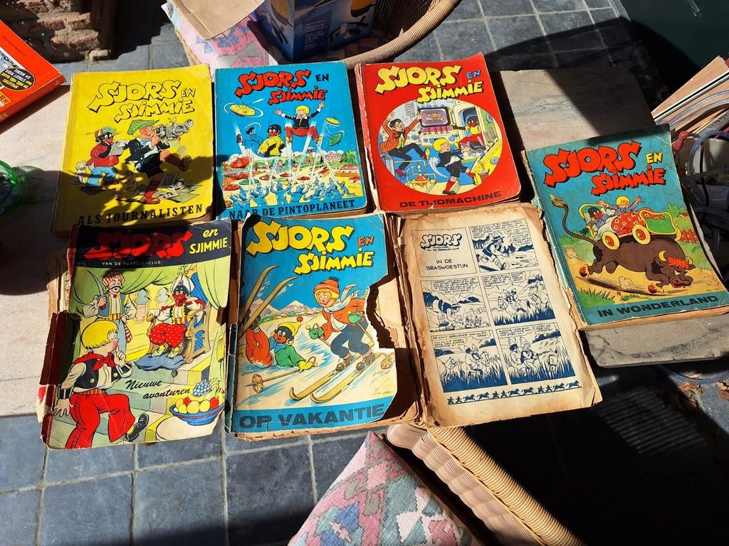 Oude Sjors en Sjimmie stripboeken en Suske en Wiske, Boeken, Stripboeken, Meerdere stripboeken, Ophalen of Verzenden, Gelezen