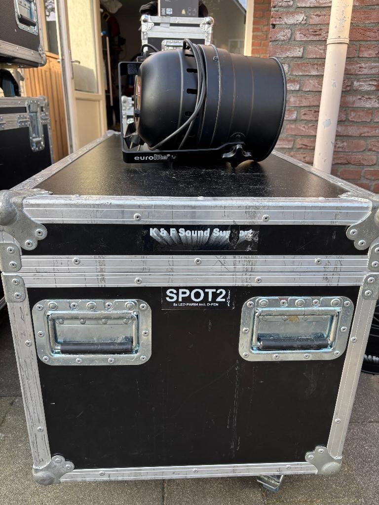 Eurolite LED PAR-64 Spot, 8 stuks incl. flightcase, Muziek en Instrumenten, Licht en Laser, Ophalen, Gebruikt, Licht