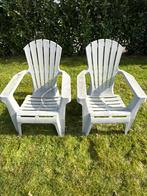 2x deckchair grijs, Tuin en Terras, Ophalen, Gebruikt, Kunststof, Stapelbaar