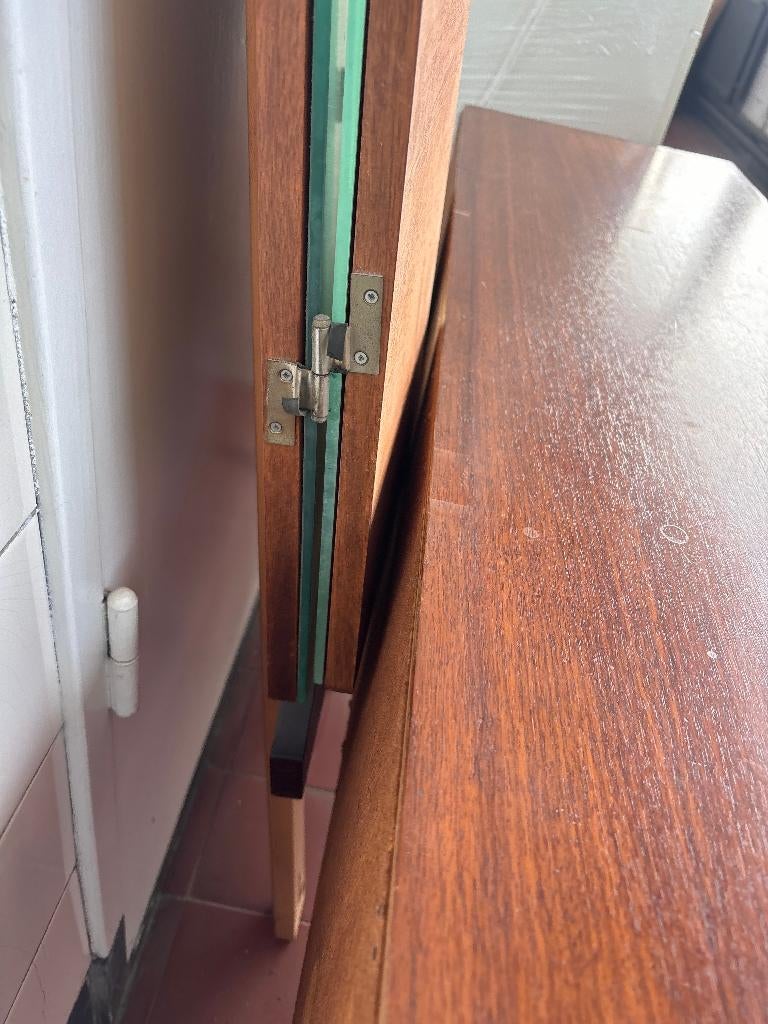 Vintage Dressoir Spiegel Mahonie Teak Look Queen Anne, Ophalen, Gebruikt, 100 tot 150 cm, Vintage / Klassiek met Queen Anne poten