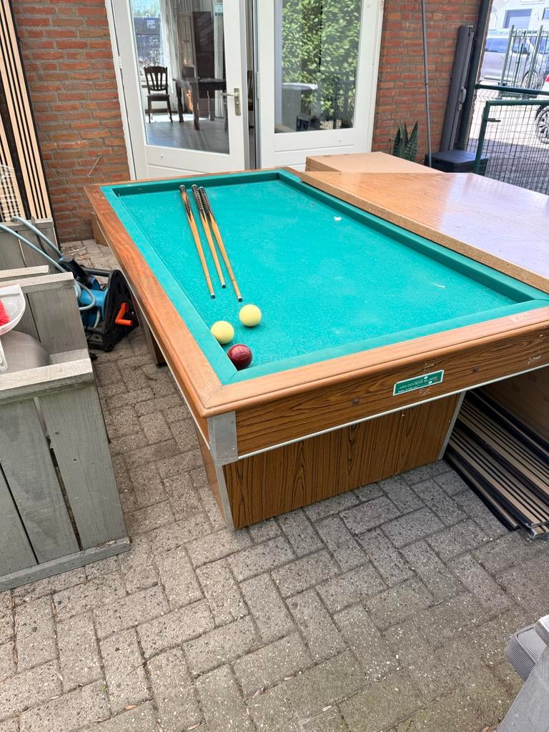 Geeel gratis professioneel biljart - Van Den Berg Biljarts, Sport en Fitness, Biljarten en Poolen, Ophalen, Gebruikt, Biljarttafel