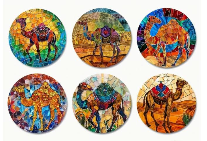 Onderzetters met Dromedarissen afbeeldingen, Ophalen of Verzenden, Nieuw, Glas of Kopje