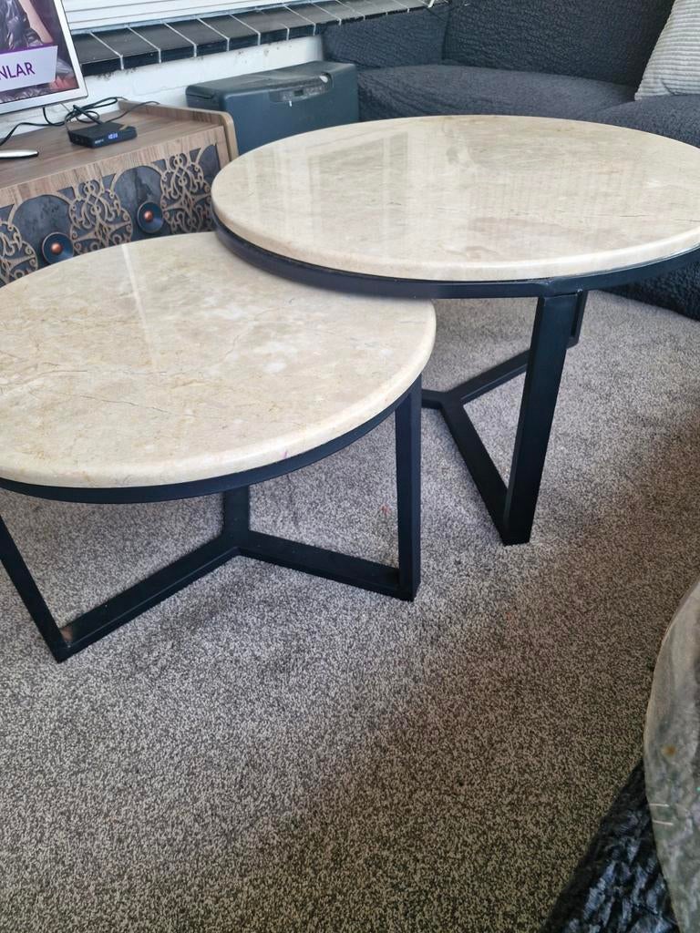 Set van 2 marmeren salontafels, Ophalen of Verzenden