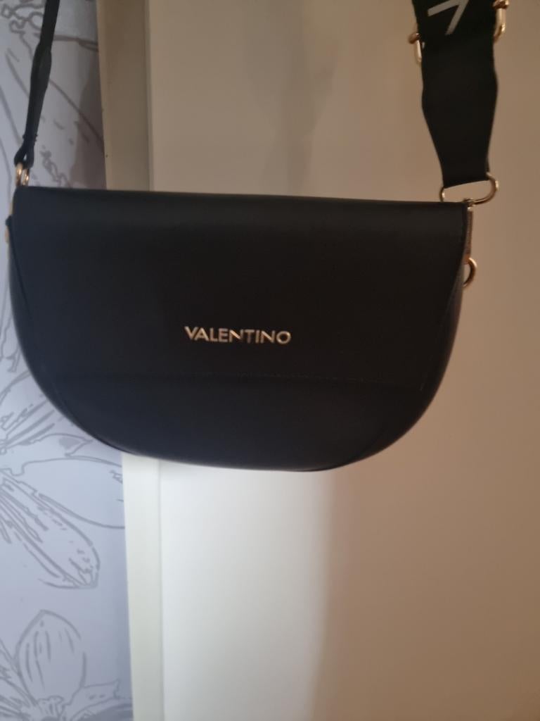 Valentino tas zwart met gouden details, Ophalen of Verzenden, Gebruikt, Zwart, Schoudertasje
