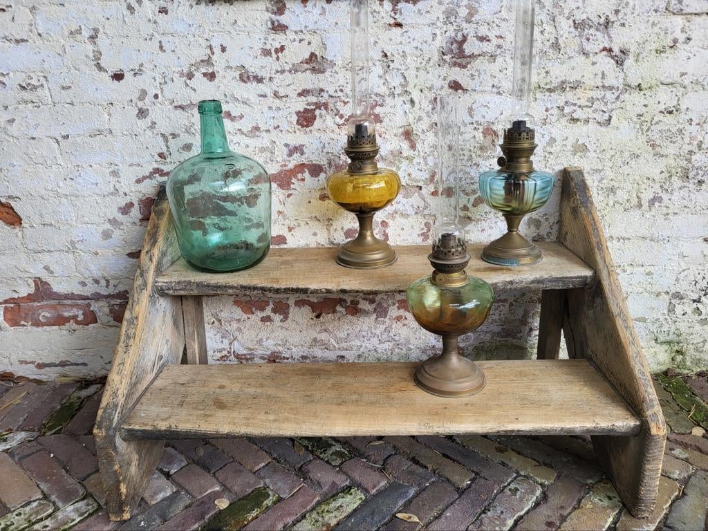 Oude brocante/ industriële houten trap/ allegonda, Ophalen of Verzenden