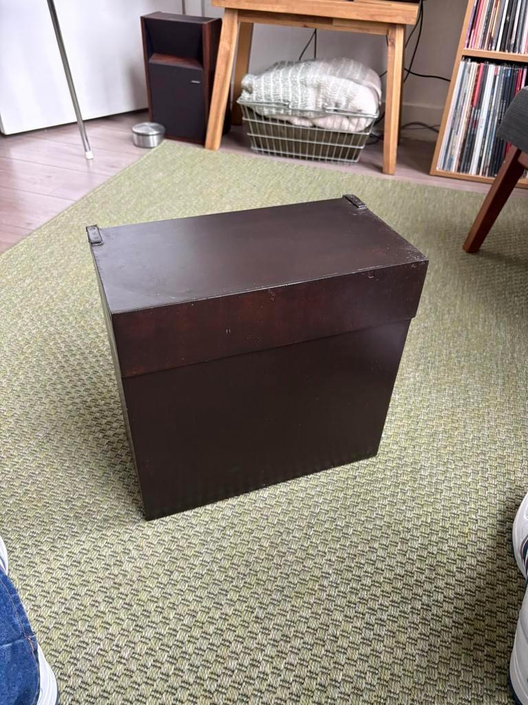 Vintage opbergkist voor vinyl, Huis en Inrichting, Woonaccessoires | Kisten, Ophalen, Zo goed als nieuw, Minder dan 50 cm