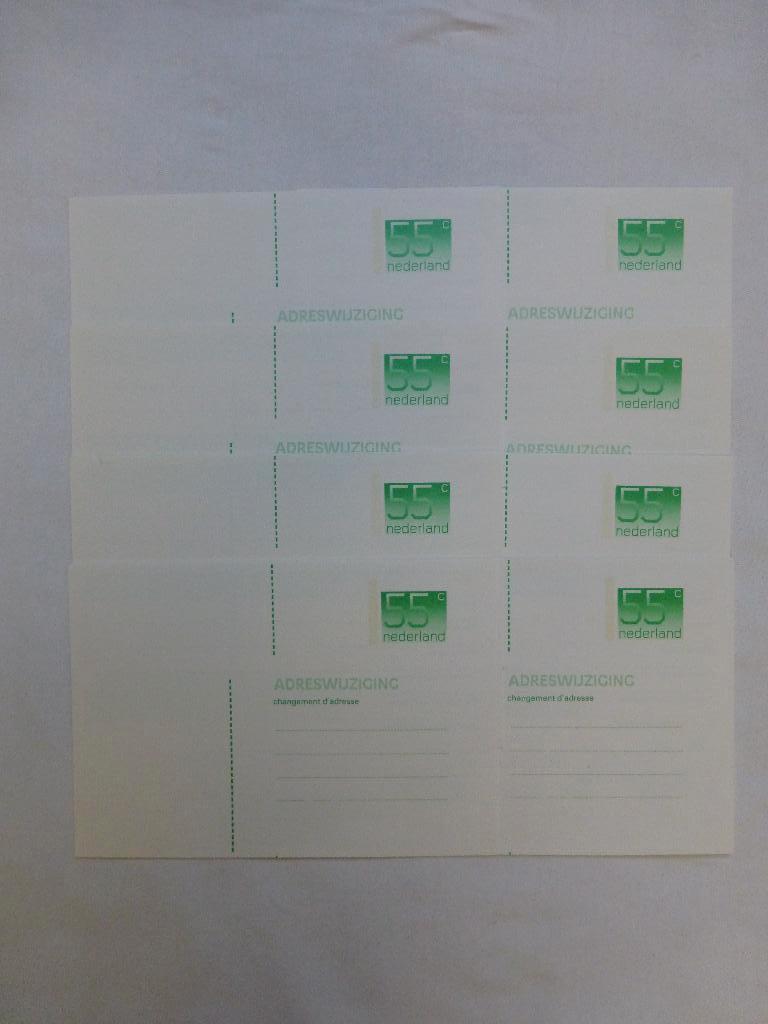 Briefkaart 'adreswijziging' 8x 55 guldencent, Ophalen of Verzenden, Na 1940, Postfris
