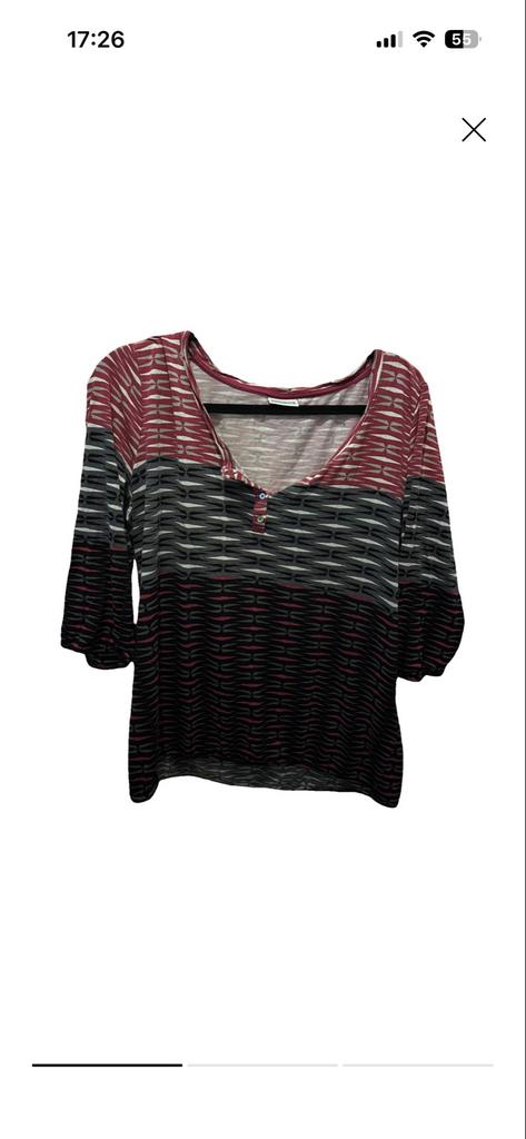 Dames T-shirt met driekwart mouwen, Kleding | Dames, T-shirts, Verzenden, Maat 42/44 (L), Korte mouw, Gedragen