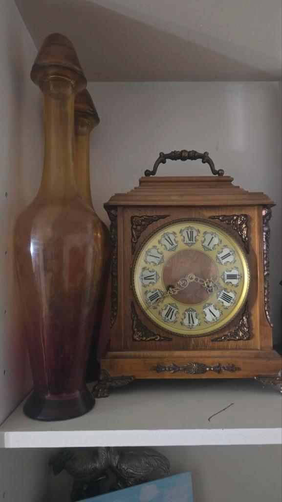 Antieke Belcanto Tafelklok, Antiek en Kunst, Antiek | Klokken, Ophalen of Verzenden