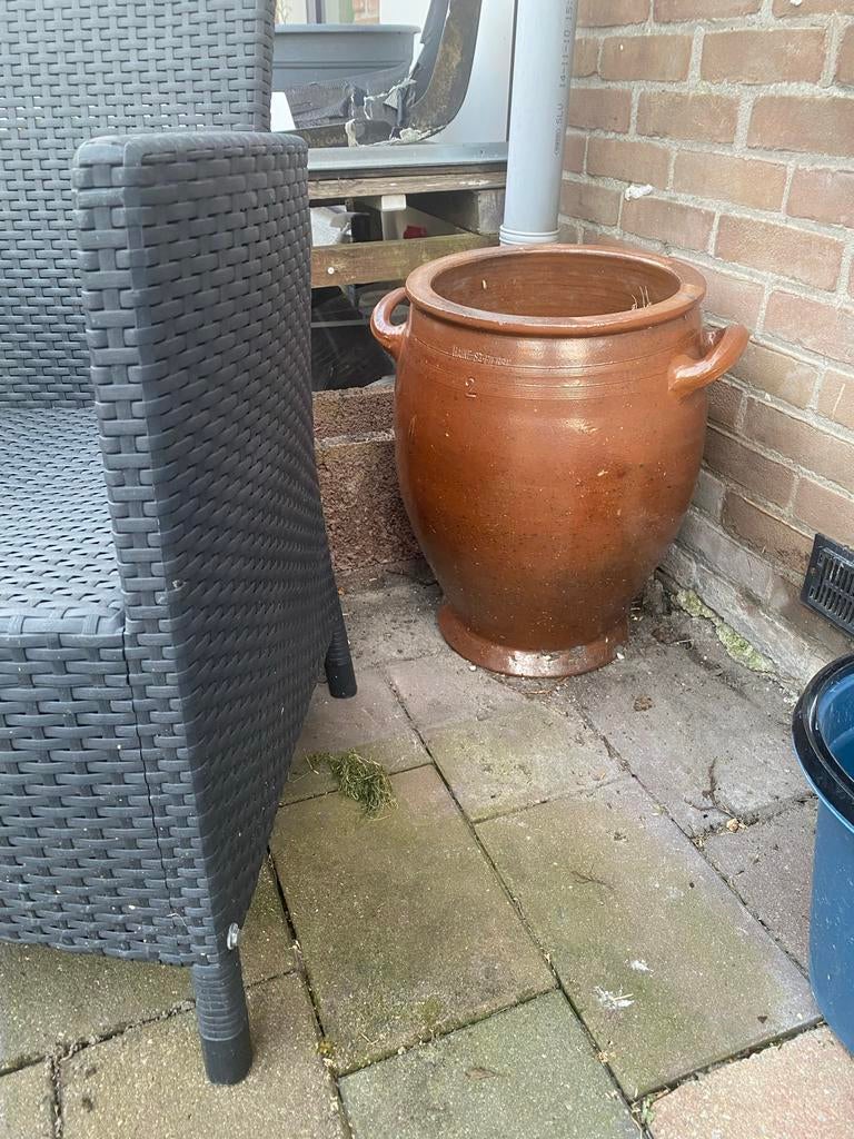 Grote terracotta bloempot met handvatten, Tuin en Terras, Ophalen, Gebruikt, Balkon, 40 cm of meer
