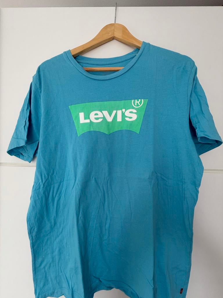 Levi's T-shirt Blauw met Groen Logo - Maat L, Ophalen of Verzenden, Zo goed als nieuw, Maat 52/54 (L), Blauw