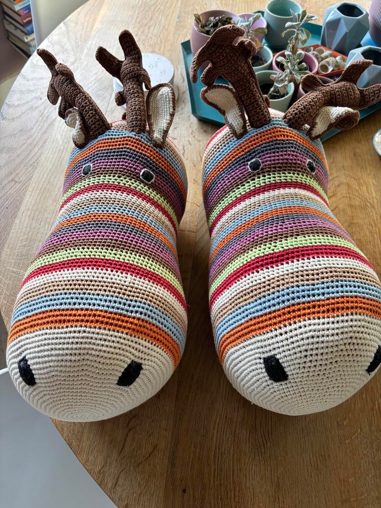 Twee prachtige Anne Claire Petit rendieren - Handgemaakt, Ophalen of Verzenden, Zo goed als nieuw, Overige typen