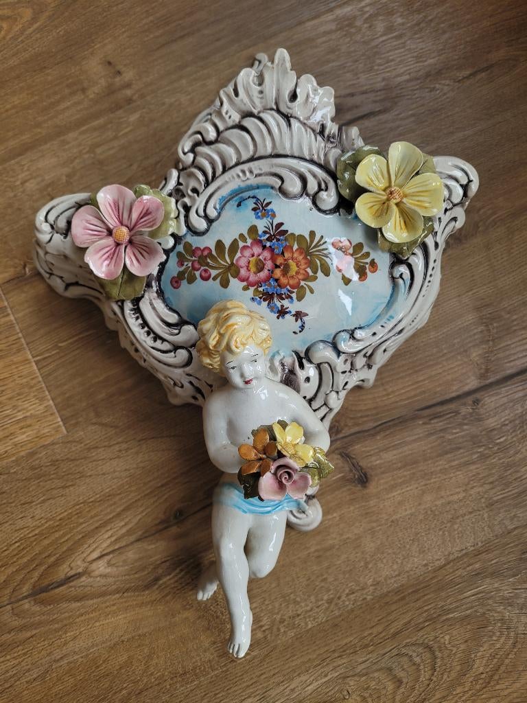 Italiaanse Bassano keramiek wandjardiniere, Antiek en Kunst, Ophalen of Verzenden