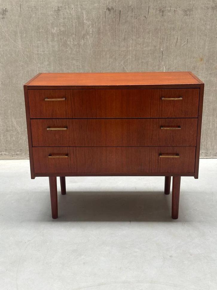 Vintage Deense Teak Ladekast - Scandinavische stijl, Huis en Inrichting, Kasten | Ladekasten, Gebruikt, Minder dan 100 cm, 50 tot 100 cm