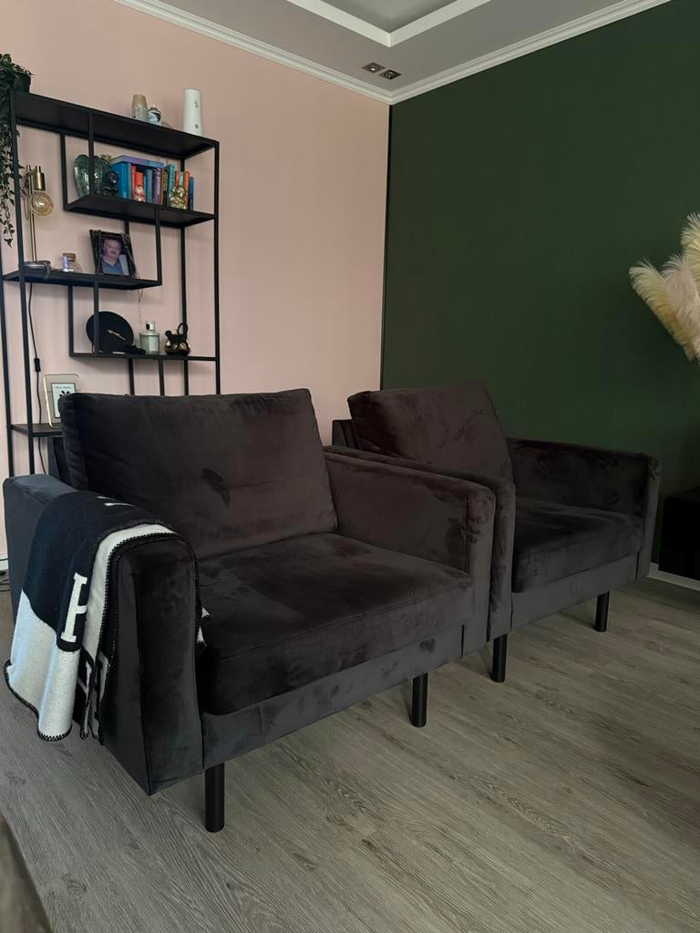2x Leen Bakker Fauteuils - Comfortabel en Stijlvol, Ophalen, Gebruikt, Stof, 75 tot 100 cm