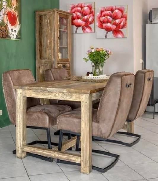 Houten eettafel voor 4 personen, Ophalen, 50 tot 100 cm, Zo goed als nieuw, 150 tot 200 cm