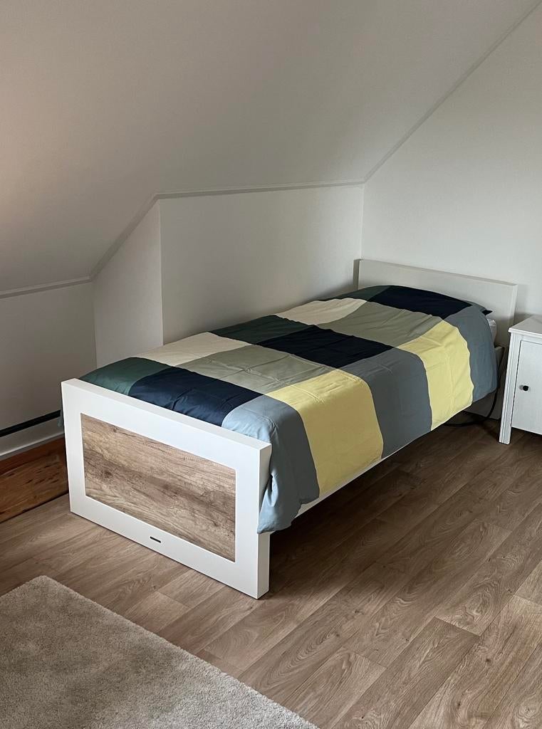 Kidsmill bed 90x200 cm met elektrische lattenbodem, Ophalen, 90 cm, Eenpersoons, Wit