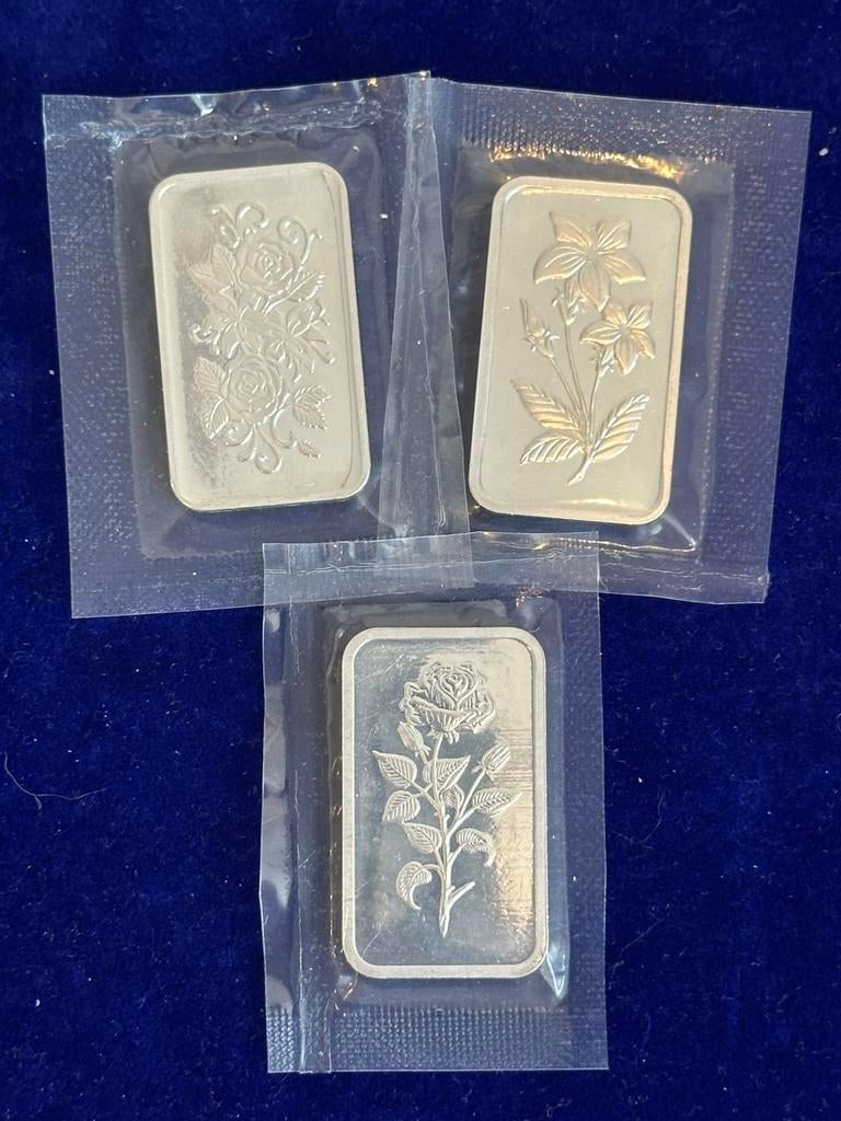 3 mooie baartjes a 20 gr zilver 999, Postzegels en Munten, Edelmetalen en Baren, Ophalen of Verzenden, Zilver