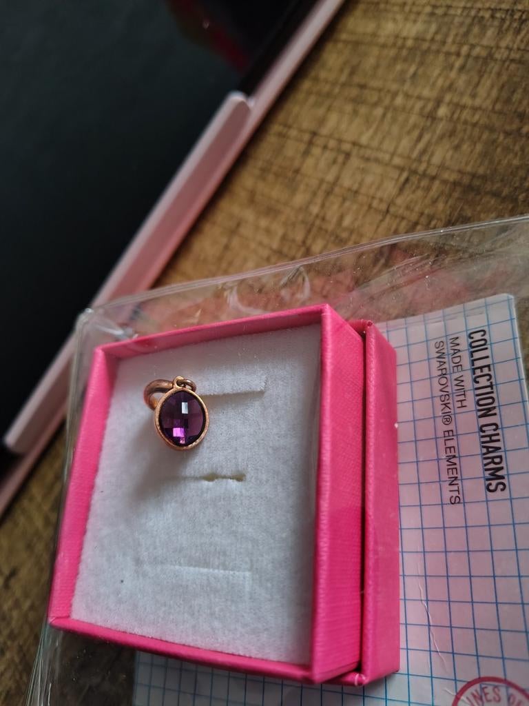 Nieuwe Swarovski paarse bedel Ines de la Fressange, Overige merken, Glas of Kristal, Nieuw, Ophalen of Verzenden