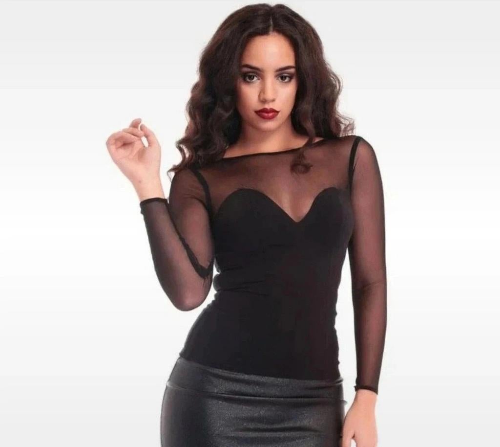 Collectif - Top Maat M - Rockabilly - Retro - Vintage - Goth, Kleding | Dames, Maat 38/40 (M), Collectif, Zwart, Ophalen of Verzenden