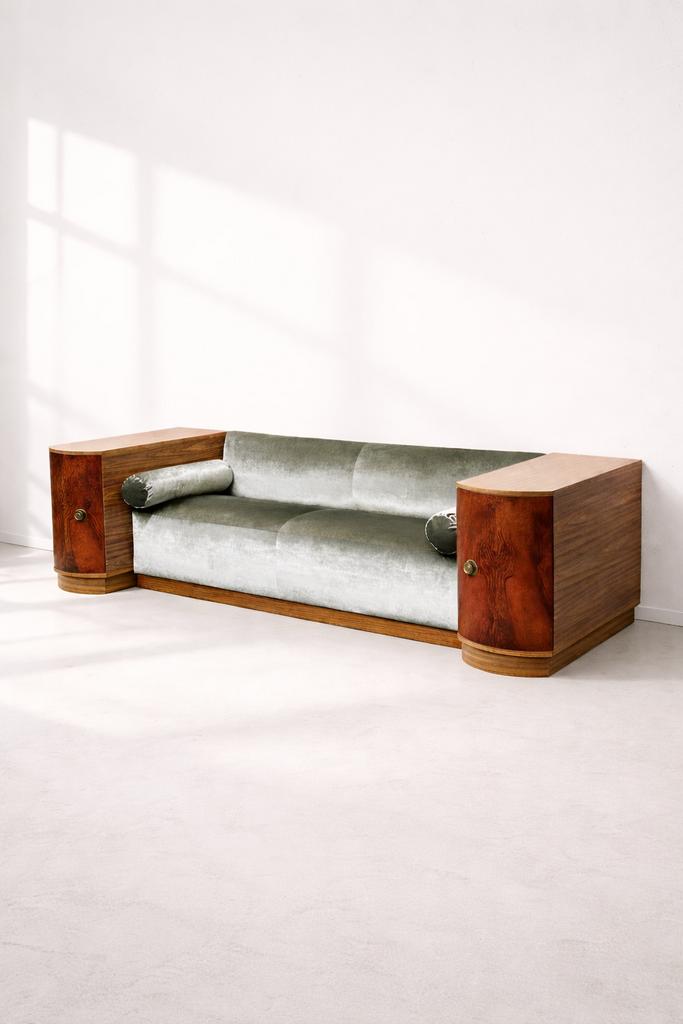 Art Deco Daybed Sofa Bank, Antiek en Kunst, Antiek | Meubels | Stoelen en Banken, Ophalen of Verzenden