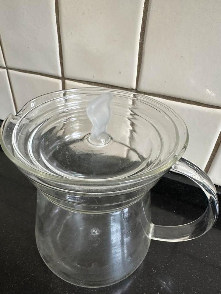 Glazen Theepot van Douwe Egberts, Huis en Inrichting, Keuken | Keukenbenodigdheden, Zo goed als nieuw, Ophalen