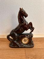 Vintage Keramieken Paard met Klok - Bruin Glazuur, Antiek en Kunst, Ophalen