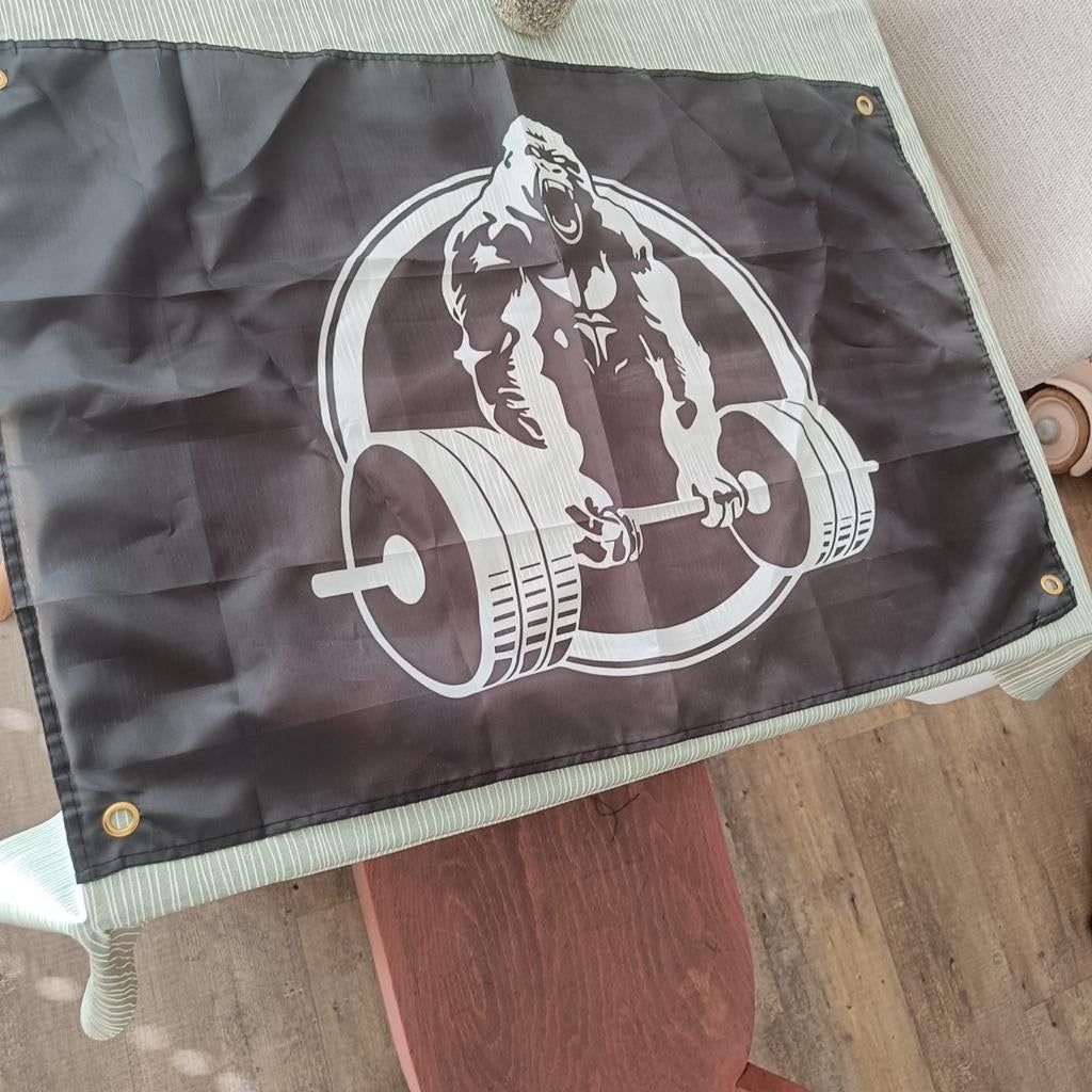 Gorilla gym vlag, Diversen, Vlaggen en Wimpels, Verzenden, Zo goed als nieuw