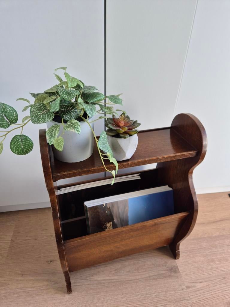 Vintage hout krantenbak lectuurbak tijdschriftenbak, Huis en Inrichting, Woonaccessoires | Krantenbakken en Lectuurbakken, Ophalen of Verzenden