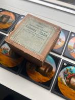 Unieke Toverlantaarn Platen Set Anno 1920 met Originele Doos, Ophalen of Verzenden