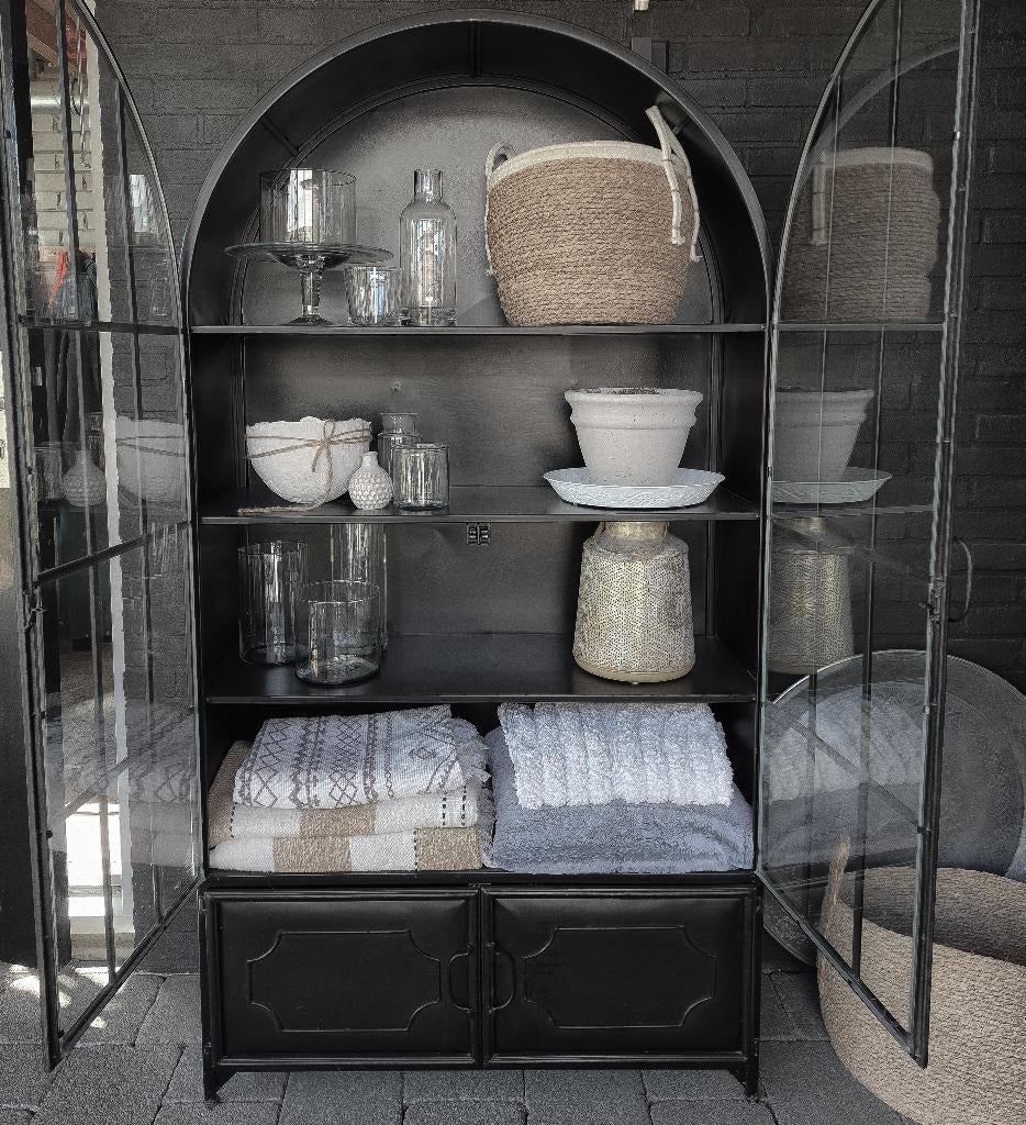 Vitrinekast, Huis en Inrichting, Ophalen, 50 tot 100 cm, Glas, 150 tot 200 cm