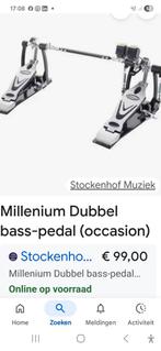 Millenium dubbel bassdrum pedaal, Muziek en Instrumenten, Ophalen of Verzenden, Zo goed als nieuw, Drums of Percussie