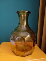 Mooie, okergele glazen vaas., Geel, Ophalen of Verzenden, Minder dan 50 cm, Glas