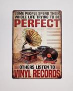 Listen to vinyl records LP reclamebord van metaal wandbord, Info@deconoord.nl, Deco Noord, Nieuw, Ophalen of Verzenden