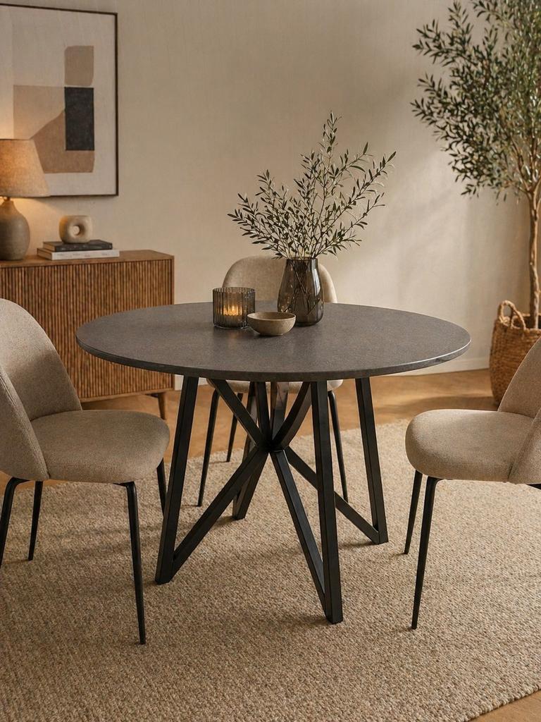Ronde eettafel Fenix Piombo Doha 150/140/130cm, Rond, Ophalen of Verzenden, Zo goed als nieuw, Vijf personen of meer