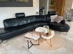 Mooie zwarte modulaire leren bank., Huis en Inrichting, Banken | Bankstellen, Ophalen, Gebruikt, Hoekbank, 300 cm of meer