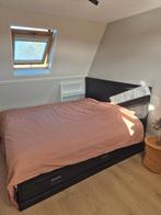 Tweepersoonsbedframe Ikea Fjell met lades 180 bij 200 cm, Ophalen, Gebruikt, Zwart, Tweepersoons