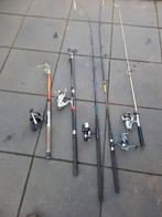 Set van 5 complete vishengels met molens, Ophalen, Gebruikt