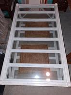 Salontafel van kersenhout - whitewash, Ophalen, Glas, Gebruikt, 100 tot 150 cm