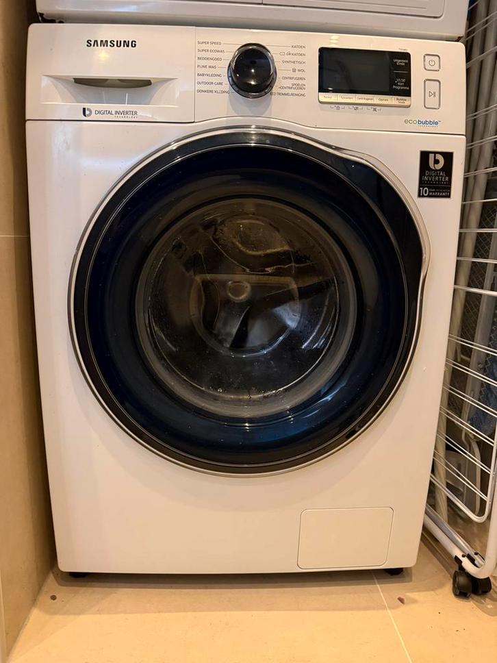 Samsung WW80J6400CW EcoBubble wasmachine, Witgoed en Apparatuur, Wasmachines, Gebruikt, Voorlader, 8 tot 10 kg, 85 tot 90 cm, 1200 tot 1600 toeren
