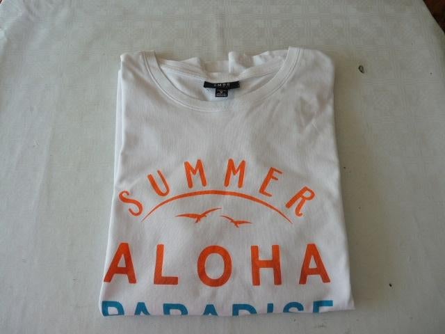 Leuk wit tshirt met opdruk Summer Aloha, van Smog , mt M, Kleding | Heren, Maat 48/50 (M), Wit, Zo goed als nieuw, Smog