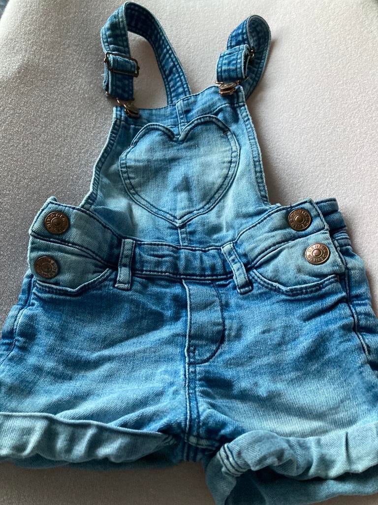 Korte tuinbroek salopette jeans maat 92, Ophalen of Verzenden, Gebruikt, Meisje, Broek