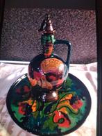 Kruik op schotel / Gouds Plateel, Ophalen of Verzenden